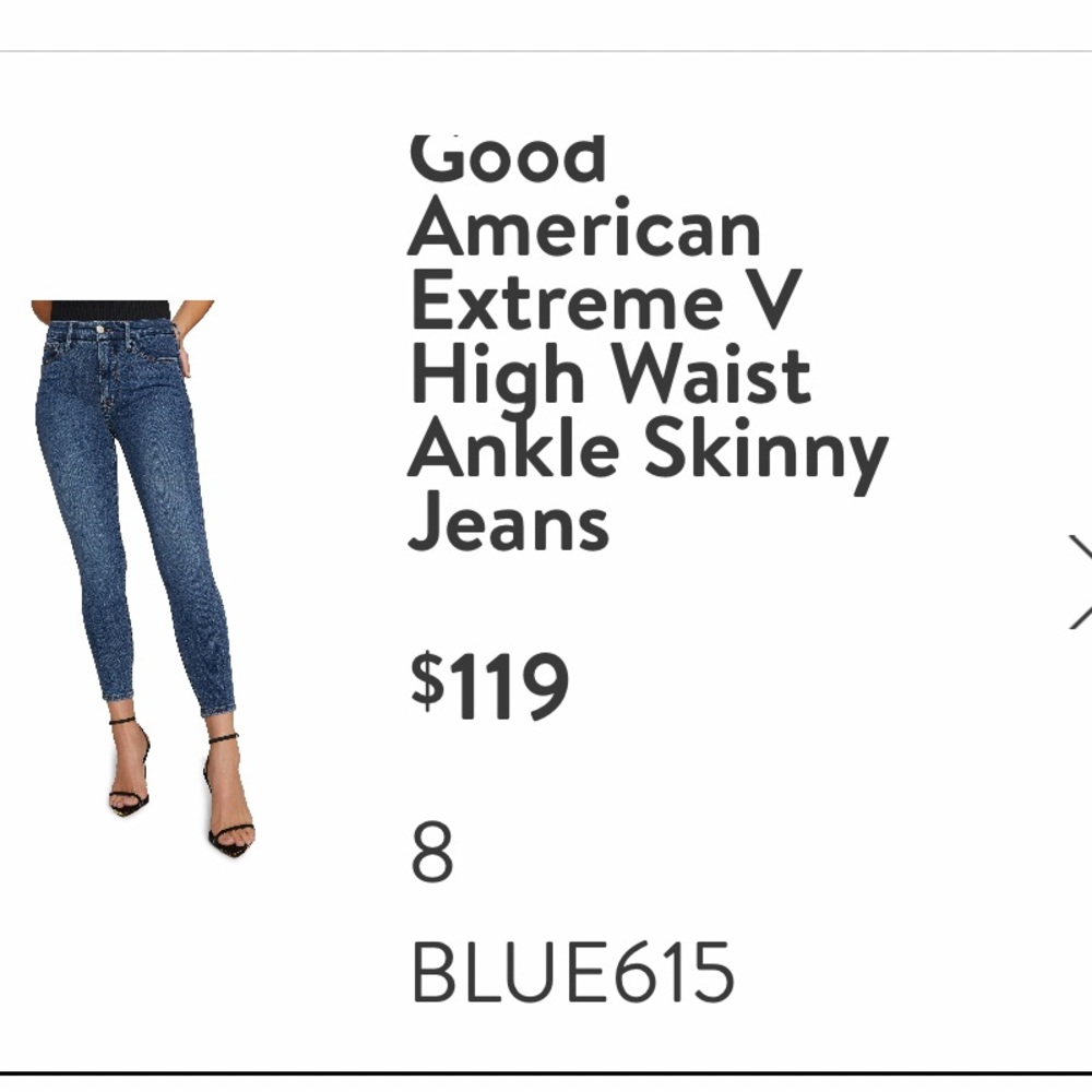 Good American Extreme V High Waist Ankle Skinny Jeans